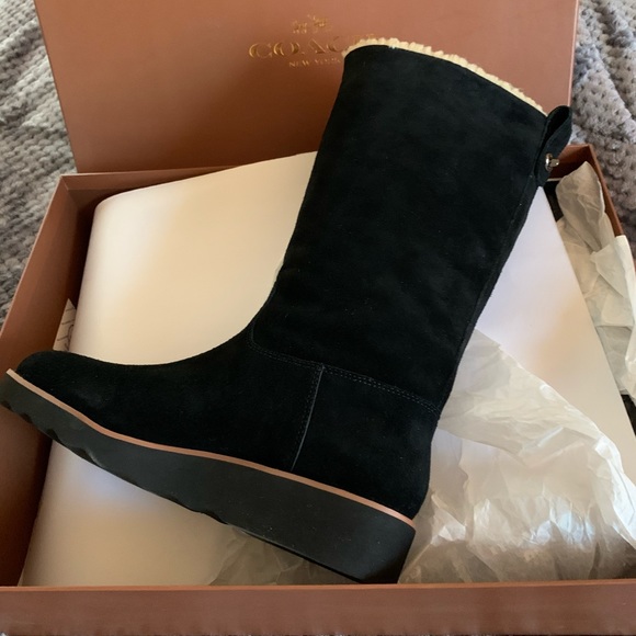 Suede Coach Boots - Picture 1 of 3